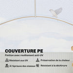 Serre tunnel de jardin 6m², serre de jardin tunnel 300x200x195cm bâche PE 220g/m² bords prolongés 50 cm avec porte blanc
