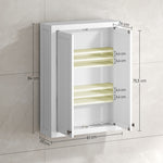 Armoire murale de salle de bain 3 niveaux, meuble de rangement suspendu  2 portes étagère réglable 61 x 20 x 84 cm blanc