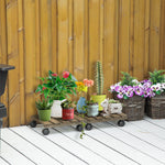 Lot de 2 supports pour plantes carrés porte plante à roulettes support pour pot de fleurs, pour intérieur et extérieur