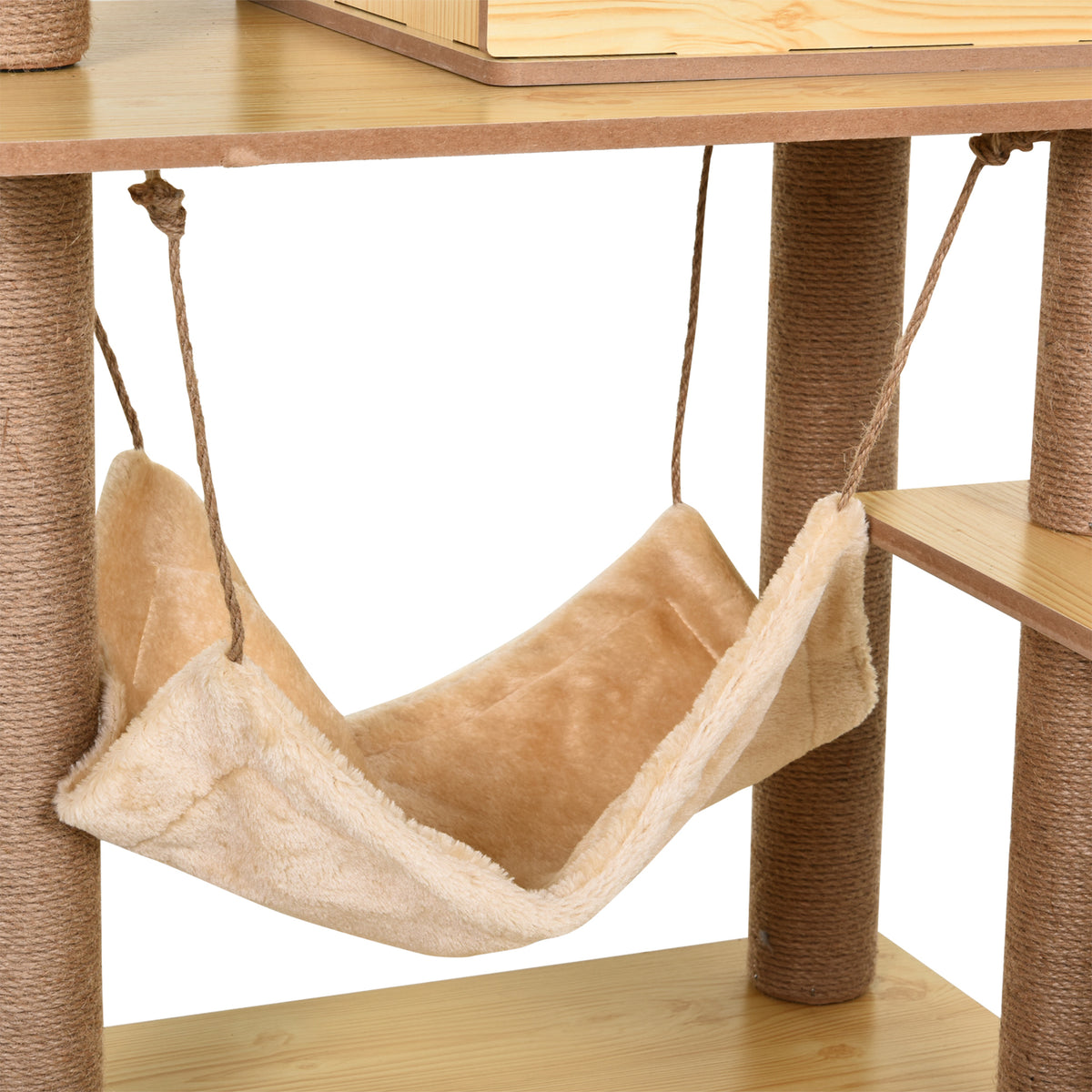 Arbre à chats design contemporain griffoirs grattoirs sisal naturel niche plate-formes hamac boule beige