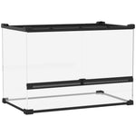 Boîte à reptiles, boîte d'élevage de reptiles, fermeture sécurisée par rotation, ventilation frontale, 50x30x35cm, noir