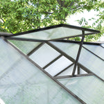Serre de jardin en aluminium polycarbonate, serre avec fenêtres supérieures réglables 303x183x195cm transparent