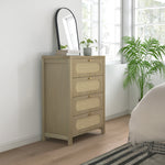 Commode 4 tiroirs meuble de rangement style bohémienne avec portes résine tressée, 70 x 38 x 93 cm, effet bois naturel