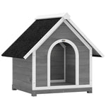Niche pour Chien Extérieur Maison pour Chien Corps Entièrement Ouvrant pour Nettoyage Facile 84x101x86 cm Gris et Blanc