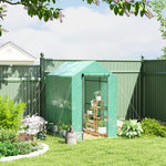 Serre de jardin PE étagère 2 niveaux, serre de balcon, bâche renforcée 140 g/m², châssis en acier, 186x120x190cm, vert