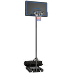 Panier de Basketball sur Pieds avec Hauteur Réglable de 1,35 à 3,05 m avec Roues, Base de Lestage et Sac de Sable, Bleu