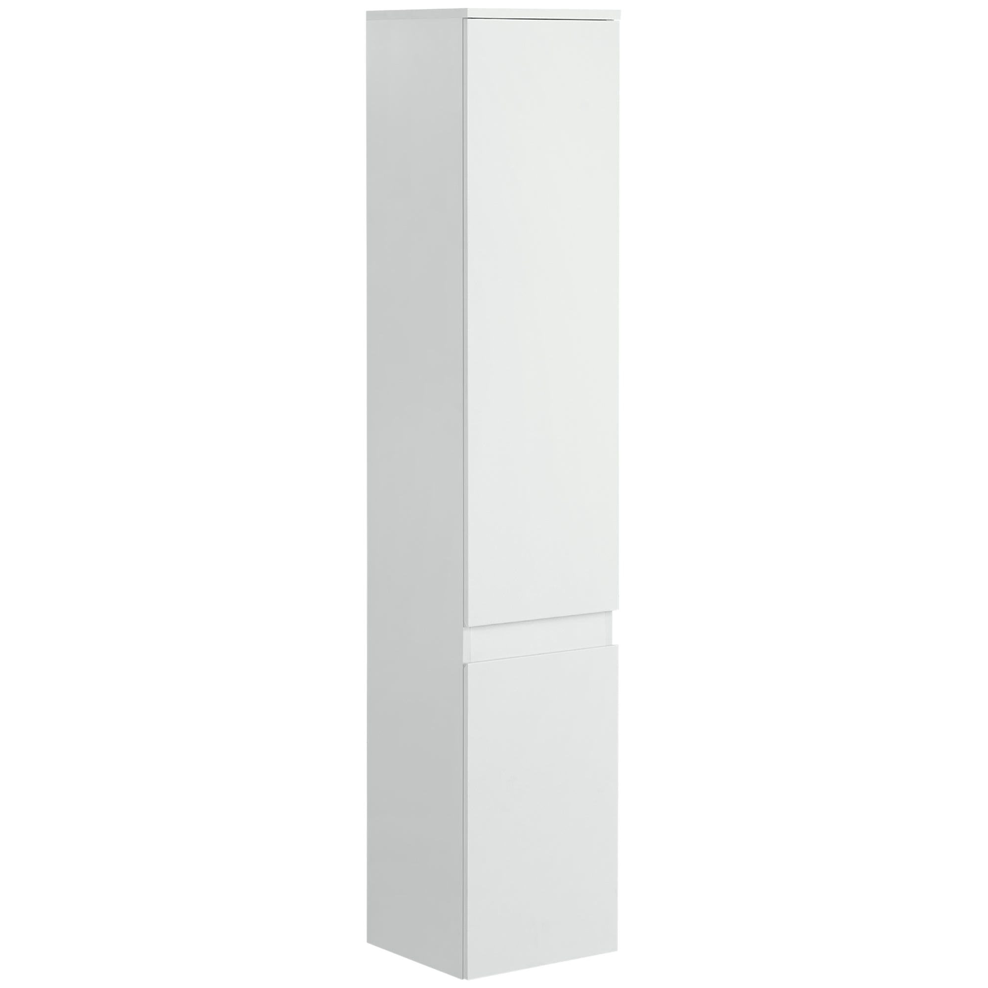 Meuble colonne rangement salle de bain 2 placards 3 étagères réglables style contemporain 30 x 28 x 152,5 cm blanc