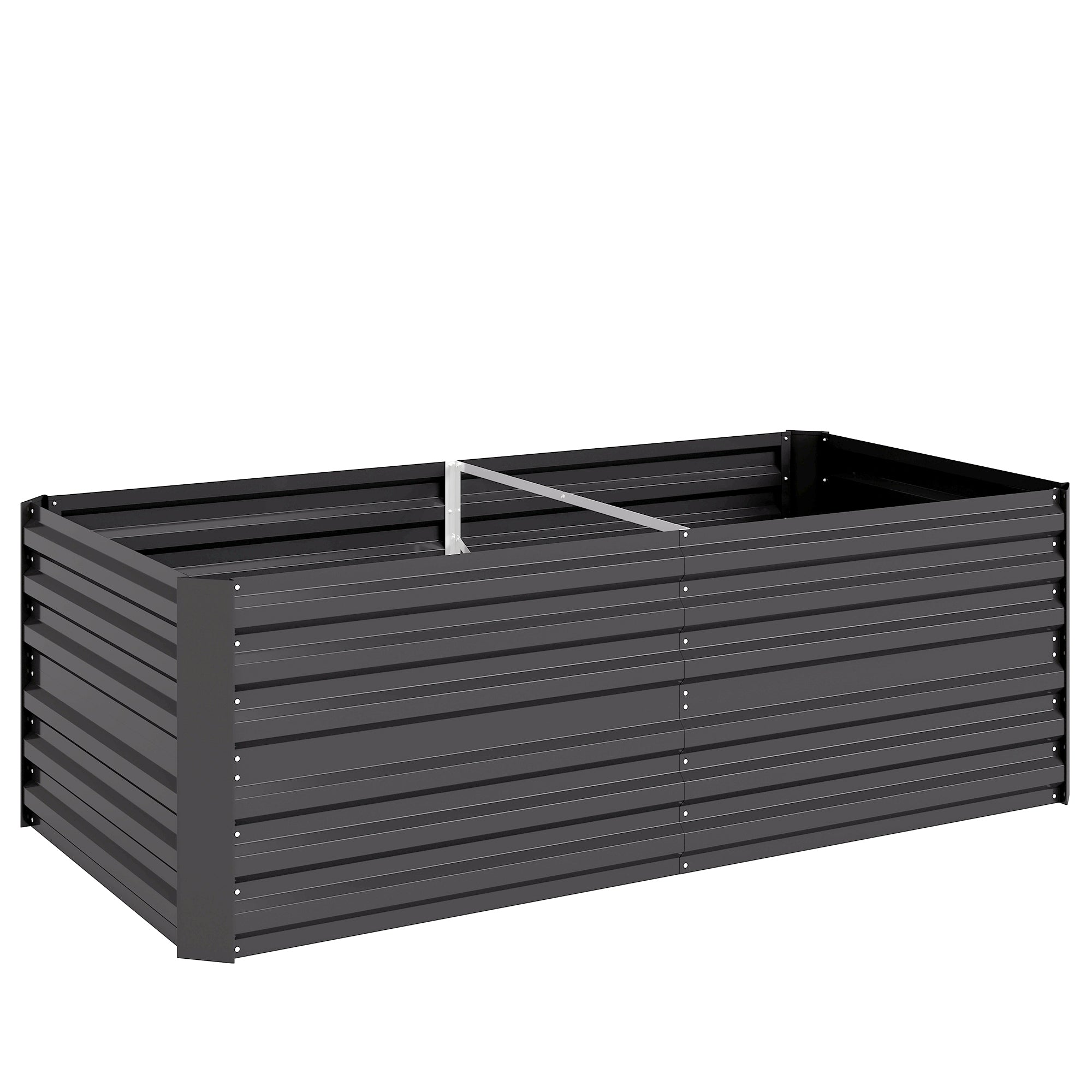 Carré potager de jardin rectangulaire tubes de renforcement acier galvanisé 180 x 90 x 59 cm