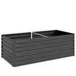 Carré potager de jardin rectangulaire tubes de renforcement acier galvanisé 180 x 90 x 59 cm