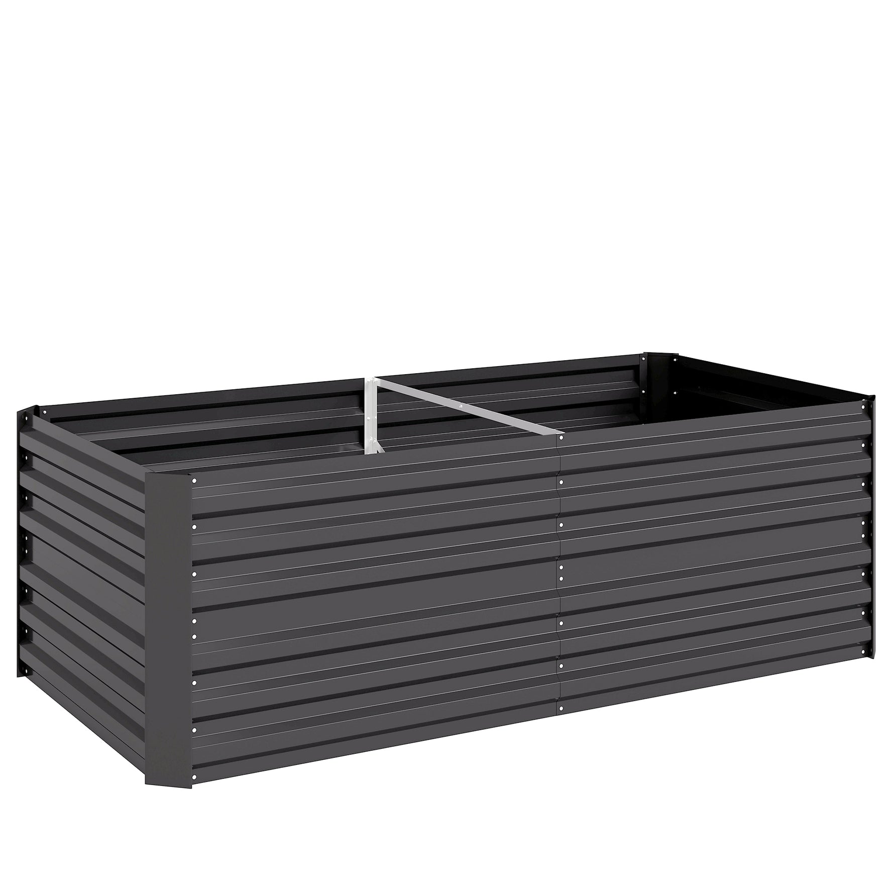 Carré potager de jardin rectangulaire tubes de renforcement acier galvanisé 180 x 90 x 59 cm