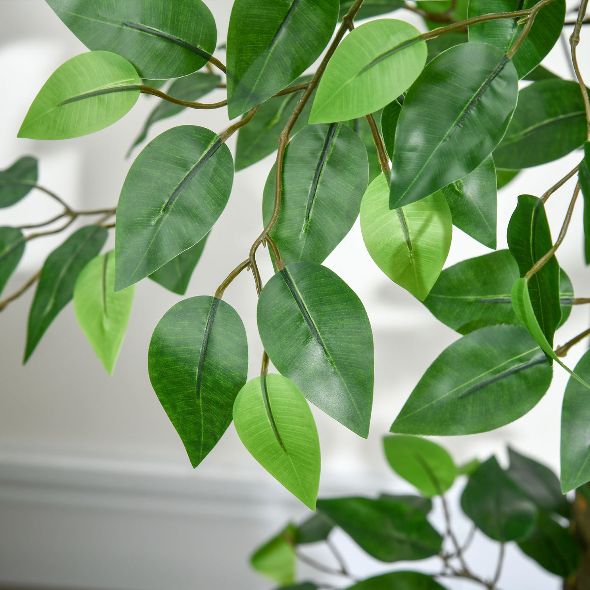 Arbre Artificiel Plante Artificiel ficus Hauteur 1,2 m Tronc Branches Liane Lichen Feuilles Grand réalisme Pot