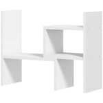 Étagère de bureau modulable, organisateur de bureau multifonctionnel, 2 pièces, MDF, blanc