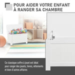 Coffre de Rangement avec Charnières de Sécurité, Boîte de Rangement en Bois, Coffre à Jouets avec Couvercle