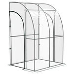 Serre de Jardin adossée serre adossée 2 portes zippées enroulables acier PVC transparent