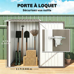 Abri de Jardin 1m² - Remise pour Outils - cabanon Porte verrouillable - dim. 1L x 1,03l x 1,6H m - tôle d'acier ondulée