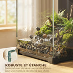 Aquarium en Verre Trempé Nano Aquarium avec Filtre Intégré Pompe 5W et Éclairage LED 30x30x45cm Noir