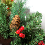 Guirlande de Noël artificielle 180 cm, décoration de Noël, 162 branches denses, pommes de pin, grappes de baies, vert