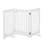 Barrière de sécurité chien barrière modulable pliable avec porte verrouillable intégrée 155 x 35,5 x 76 cm MDF blanc