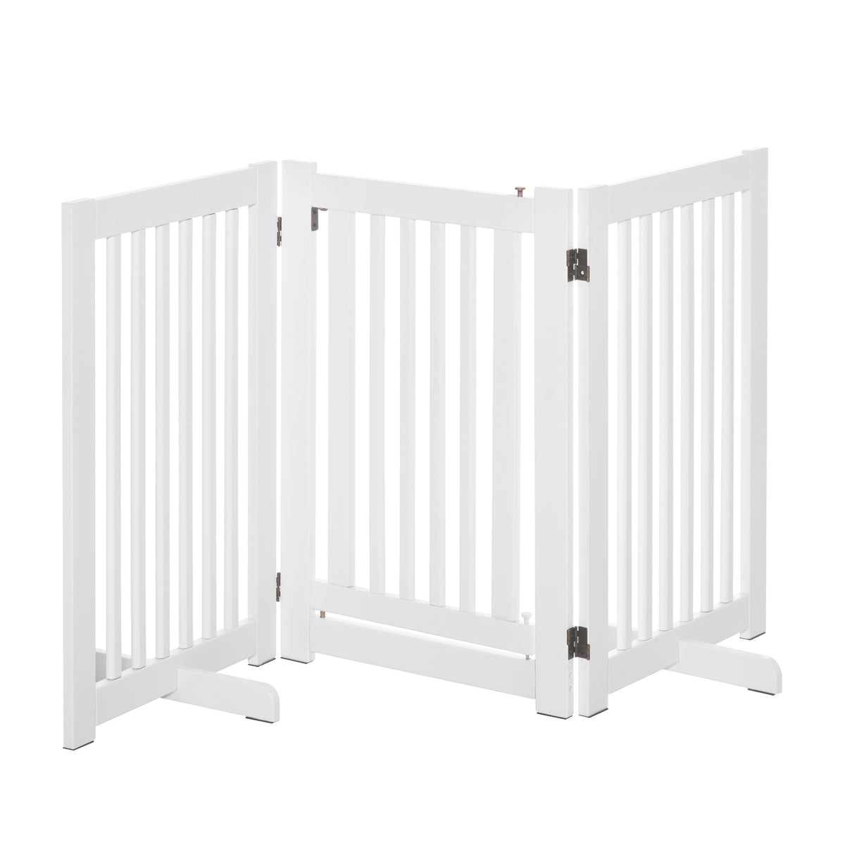 Barrière de sécurité chien barrière modulable pliable avec porte verrouillable intégrée 155 x 35,5 x 76 cm MDF blanc