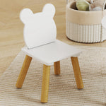 Ensemble 1 table ronde, 2 chaises pour enfant 3 pièces, dossier en forme d'ours, activités, bricolage, repas, 3-6 ans