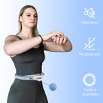 Hula Hoop con Nódulos de Masaje, ajustable de 76 a 113 cm de cintura, 16 segmentos extraíbles, azul claro