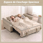 Canapé Convertible 2 Places 4 en 1, Canapé-Lit d'Angle en Chenille 167cm, Dossier Réglable, Assise Large, Marron