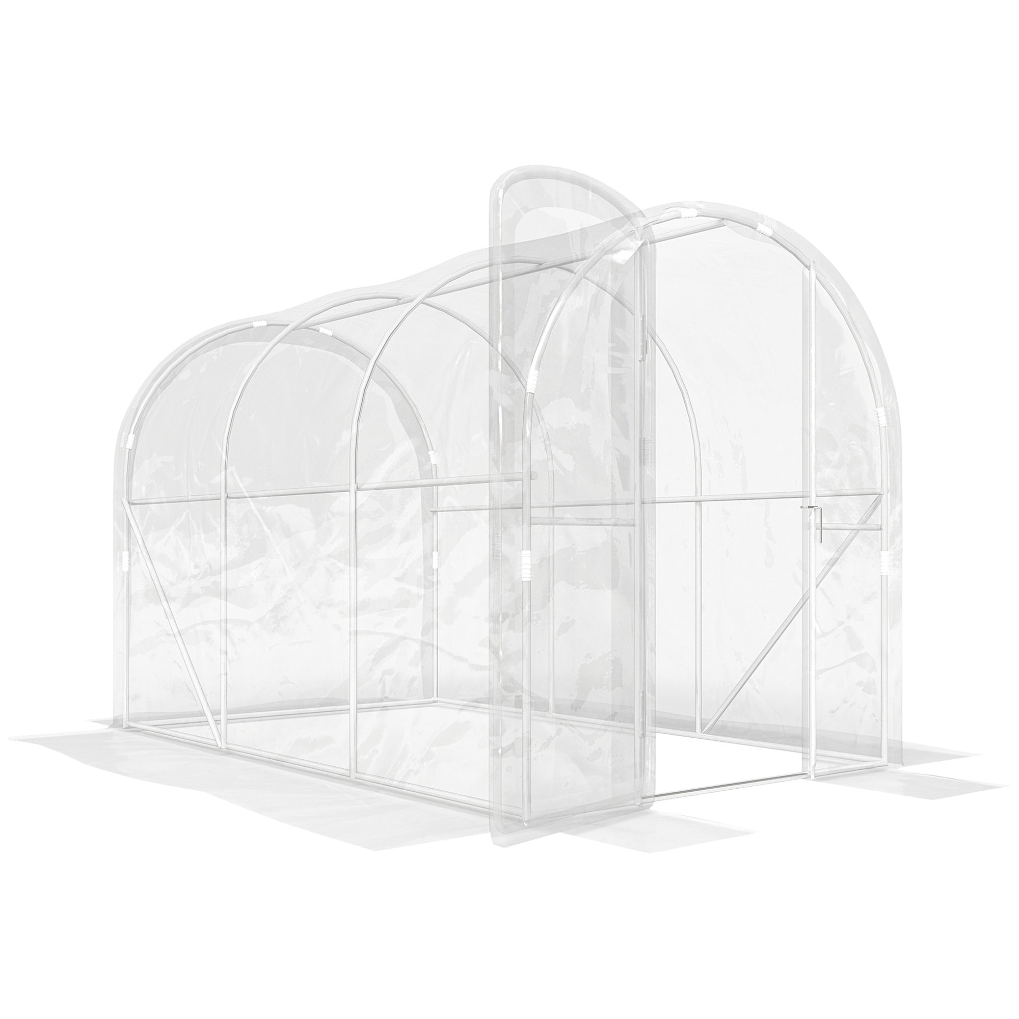 Serre de jardin tunnel 3 x 2 x 2 m 6 m² avec porte à charnières bâche en PE 150 g/m² pour Légumes Plantes Fleurs