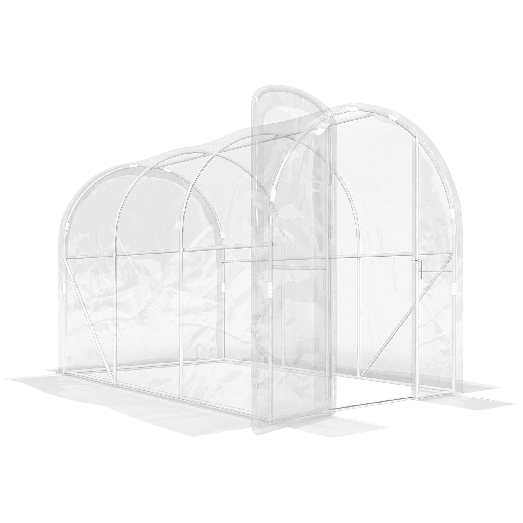 Serre de jardin tunnel 3 x 2 x 2 m 6 m² avec porte à charnières bâche en PE 150 g/m² pour Légumes Plantes Fleurs