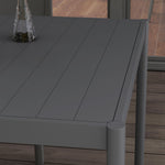 Table de jardin rectangulaire pour 6 personnes en aluminium plateau à lattes dim. 145L x 90l x 74H cm gris
