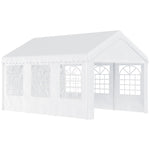 Tente de réception chapiteau de jardin chapiteau barnum 4 parois amovibles portes zippées idéal pour fête mariage soirée 6 x 4 x 2,8 m acier toile polyéthylène 180 g/m² blanc