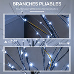Arbre lumineux LED - décoration lumineuse blanc froid - 96 LEDs - usage intérieur - 150 cm - décoration de noël chambre maison marron