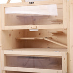 Cage pour hamsters souris petits rongeurs multi-niveaux 5 étages 10 plateformes bois de pin 60 x 40 x 120 cm