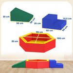 Parcours motricité bébé en mousse EPE avec piscine à balles, module motricité bébé avec housse en PU, multicolore