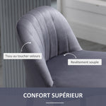 Lot de 2 tabourets de bar design contemporain avec repose-pieds hauteur réglable et pivotant gris