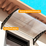 Auvent de porte d'entrée toit marquise en polycarbonate protection contre pluie neige UV 90 x 122 cm, transparente