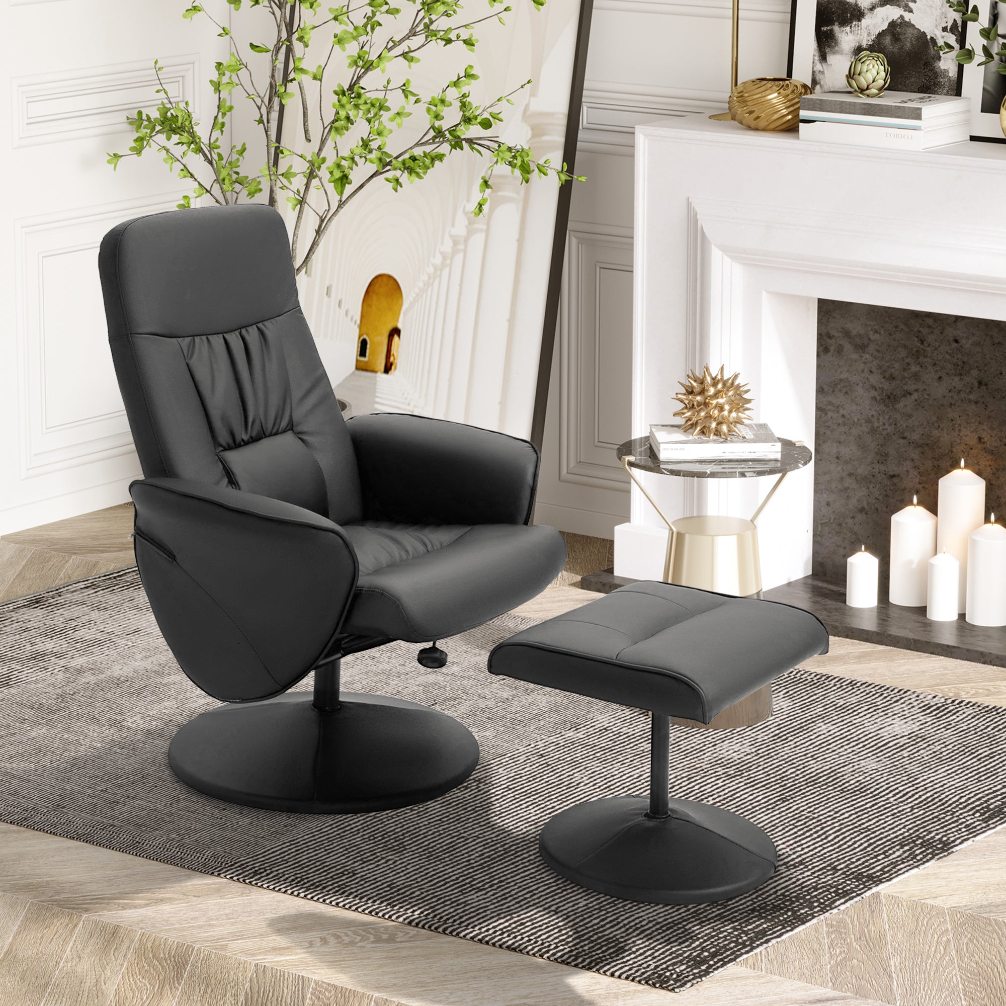 Fauteuil relax avec repose-pied fauteuil de relaxation relaxant pivotant 360° et dossier inclinable pour TV