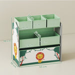 Meuble rangement enfant à 3 niveaux, étagère de rangement pour jouets enfants avec 6 boîtes en tissu amovibles, vert