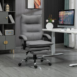 Fauteuil de bureau massant et chauffant, chaise de bureau, hauteur réglable, dossier inclinable, 66x74x121,5cm gris