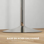 Table de bar ronde table haute cuisine réglable en hauteur 69-91 cm plateau pivotante à 360° naturel et gris