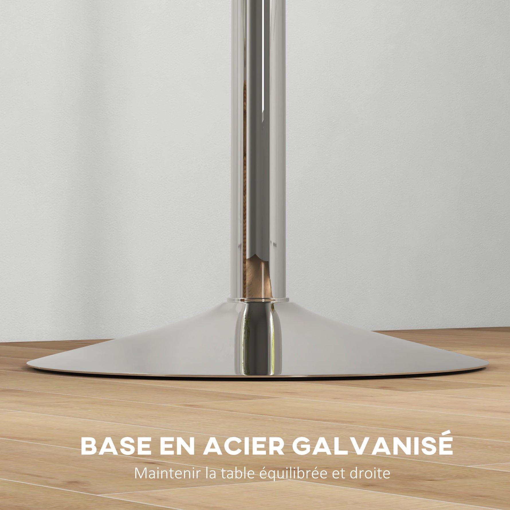 Table de bar ronde table haute cuisine réglable en hauteur 69-91 cm plateau pivotante à 360° naturel et gris