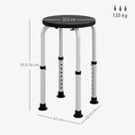 Tabouret de Douche réglable en Hauteur siège de Douche Ergonomique Pieds antidérapants Charge Max. 136 Kg alu HDPE Noir