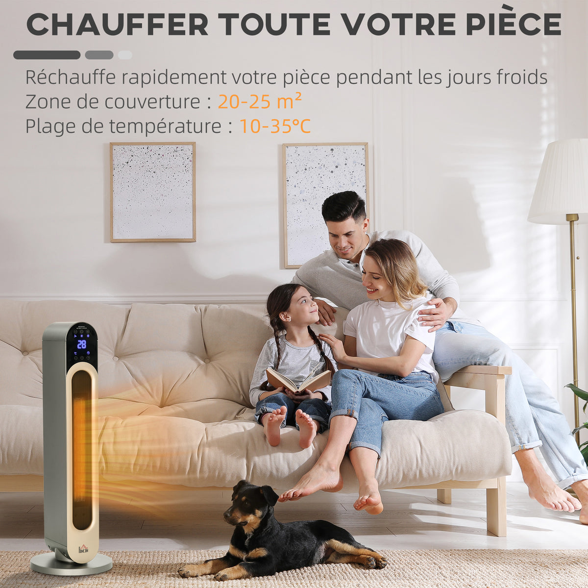 Oscillerende ventilatorkachel 1100/2200 W - mini PTC-keramische radiator - afstandsbediening inbegrepen - zwarte bijverwarming
