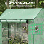 Serre de jardin avec 2 espaces et 2 portes enroulables - 0,8 m² Serre à tomates dim. 1L x 0,8l x 1,5H m, Acier et PE