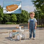Draisienne vélo Enfant 4 roues selle réglable, guidon ergonomique alliage alu. PP, enfant 1 à 3 ans - Gris Marron vert