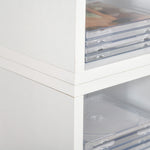Set van 2 kolomkasten opbergkast voor cd's/dvd's 6 + 6 vakken afm. 21l x 19b x 88h cm max. capaciteit 160 cd's wit