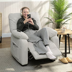 Fauteuil relax électrique fauteuil inclinable port USB repose-pieds poches latérales télécommande 96x90x103cm crème