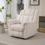 Fauteuil relax massant et chauffant, fauteuil inclinable, dossier réglable manuellement, 85x91x104cm, beige