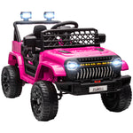 Voiture électrique enfant 4x4 télécommande 2,4Ghz, 2 moteurs 12 V, vitesse réglable, musique, klaxon, lumières LED, noir