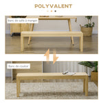 Panca da cucina in legno massello 3 posti, panca da sala da pranzo, portata 330 kg, 150 x 33 x 45 cm, legno naturale