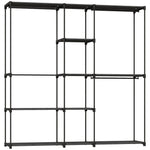 Armoire de rangement, penderie en tissu avec barre de suspension et étagères, 182 x 43 x 185 cm, noir